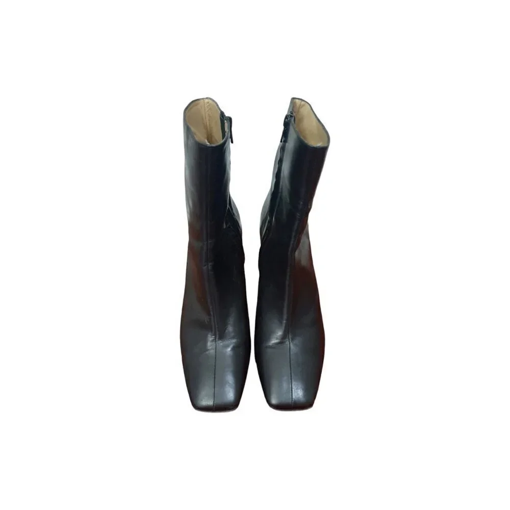FABIO RUSCONI High Heels Ankle Boots In Black Leather Size 41/11